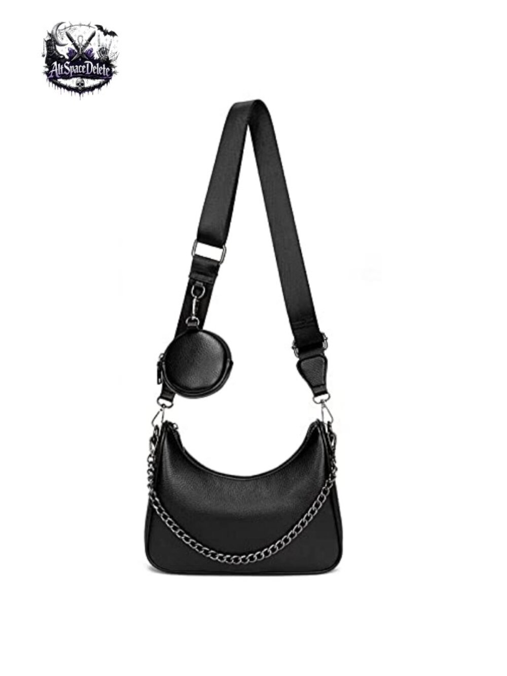 PU Leather Hobo Crossbody Bag with Coin Purse 2 Straps Shoulder Purse